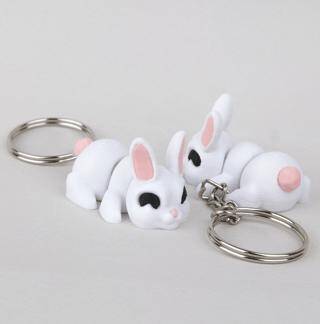 Anahtarlık Charm Çanta Süsü - Tavşan Beyaz - 1