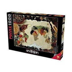 Anatolian Puzzle 1000 Parça Baharatlı Dünya Haritası - Anatolian