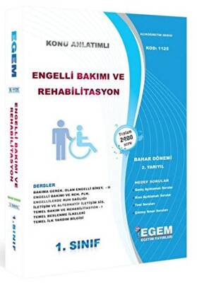AÖF 1. Sınıf Engelli Bakımı ve Rehabilitasyon Bahar Dönemi - 1
