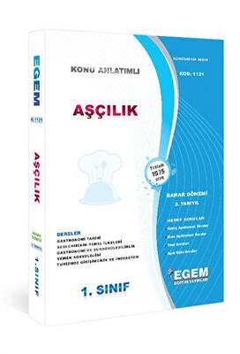 Egem Eğitim Yayınları AÖF Aşçılık 1. Sınıf Bahar Dönemi Konu Anlatımlı Soru Bankası - 1