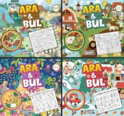 Ara ve Bul - Gizli Resimleri Bul-4’lü Seri Macera-Keşif-Sürpriz-Eğlence Dolu Bulmacalar - Karatay Çocuk