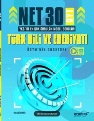 AYT Türk Dili ve Edebiyatı 30 Net Model Sorular Soru Bankası - 1
