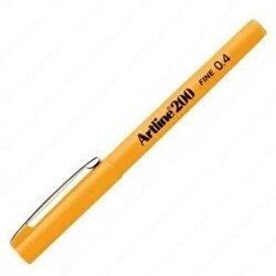 Artline 200N Fine Keçe Uçlu Yazı Kalemi Uç 0.4mm Sarı - Artline