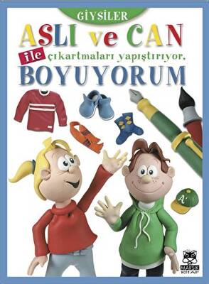 Aslı ve Can ile Çıkartmaları Yapıştırıyor, Boyuyorum Giysiler - 1