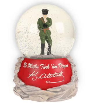 Atatürk İzmir Marşı Müzikli Işıklı Kar Küres - 1