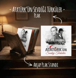 Atatürk’ün Sevdiği Türküler Plak ve Ahşap Plak Standı - Plak