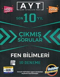 Ünlüler Karması AYT Fen Bilimleri Son 10 Yıl Çıkmış Sorular 10 Deneme - 1