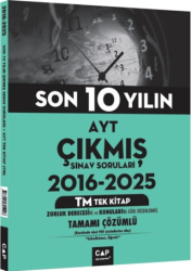 AYT TM Tek Kitap Son 10 Yılın Çıkmış Sınav Soruları 2016 - 2025 - Çap Yayınları
