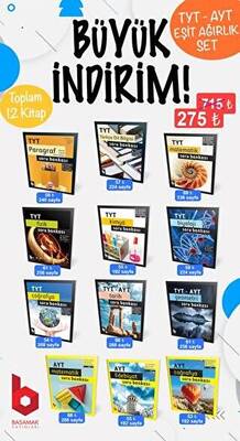 Basamak Yayınları Basamak TYT - AYT Eşit Ağırlık Soru Bankası Seti 12 Kitap - 1