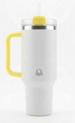 Benetton Be-Kct100-Ks Çelik Termos 900 Ml. Krem Zemin Sarı Kulp Krem - 1