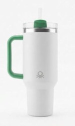 Benetton Be-Kct100-Ky Çelik Termos 900 Ml. Krem Zemin Yeşil Kulp Krem - Benetton
