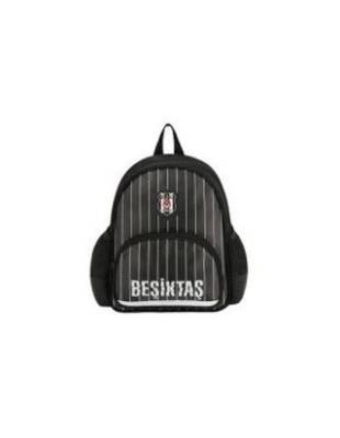 Beşiktaş Me Team İnce Çubuk Desenli Suni Deri Anaokul Çantası 25353 - 1
