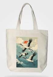 Bez Çanta Gabardin Kumaş %100 Pamuk - Balıkçıl - Bcoverart