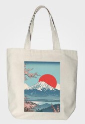 Bez Çanta Gabardin Kumaş %100 Pamuk - Fuji Dağı - Bcoverart