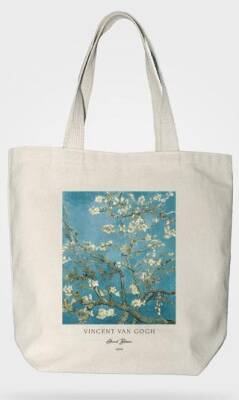 Bez Çanta Gabardin Kumaş %100 Pamuk Van Gogh Tablosu - Badem Ağacı - 1