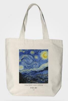 Bez Çanta Gabardin Kumaş %100 Pamuk Van Gogh Tablosu - Yıldızlı Gece - 1