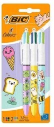 Bic 4 Colours Kawaıı Tükenmez Kalem 3Lü Blister - Bic