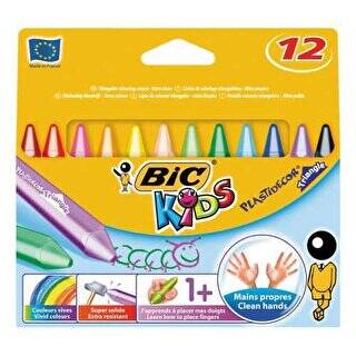 Bic Elleri Kirletmeyen Üçgen Pastel 12 Renk Kutu - 1