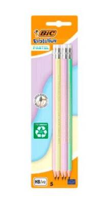 Bic Evolution Pastel Silgili Kurşun Kalem 5Li Blister - 1