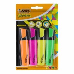 Bic Marking Flat Highlighter 4 Lü Blister - Bic