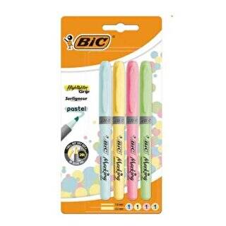 Bic Marking Highlighter Grip Pastel 4 Renk - 1