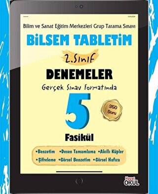 Hayat Okul Yayınları Bilsem Tabletim 2. Sınıf Denemeler 5 Fasikül - 1