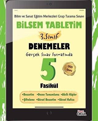 Hayat Okul Yayınları Bilsem Tabletim 3. Sınıf Denemeler 5 Fasikül - 1