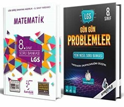 BKM Kitap 8. Sınıf Matematik LGS Soru Bankası Karekök Yayıncılık+8. Sınıf LGS Gün Gün Problemler Yeni Nesil Soru Bankası 2`li Set - BKM Kitap