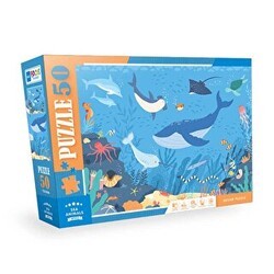 Blue Focus Sea Animals Deniz Hayvanları 50 Parça Puzzle BF312 - Blue Focus Yayınları