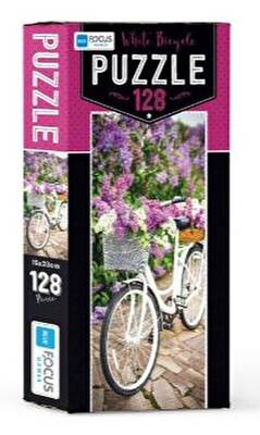 Blue Focus White Bicycle 128 Parça Puzzle - 1