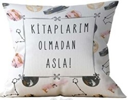 Bookstagram Yastık Kılıfı - Kitaplarım Olmadan Asla - Bcoverart
