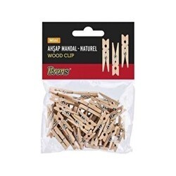 Brons Br-909 Ahşap Mandal Naturel Mini - 1
