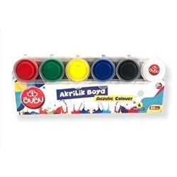 Bu-Bu Akrilik Boya 6 Renk 20 Ml. - Bubu