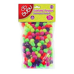 Bu-Bu Fosforlu Ponpon 1Cm 200`Lü Karma - Bubu
