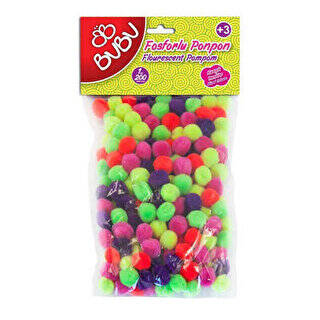 Bu-Bu Fosforlu Ponpon 1Cm 200`Lü Karma - 1