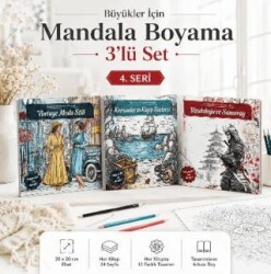 Büyükler İçin 3`lü Mandala Boyama Seti 4. Seri - Note The Time