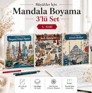 Büyükler İçin 3`lü Mandala Boyama Seti 5. Seri - 1