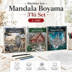 Büyükler İçin 3`lü Mandala Boyama Seti 6. Seri - Note The Time