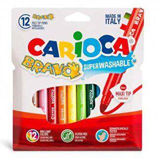 Carioca Bravo Süper Yıkanabilir Keçeli Boya Kalemi 12Li - 1