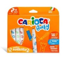 Carioca Çocuk Yıkanabilir Keçeli Boya Kalemi 12 Renk - Carioca