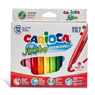 Carioca Jumbo Süper Yıkanabilir Keçeli Boya Kalemi 12`li - 1