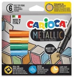 Carioca Metalik Jumbo Keçeli Kalem 6`Lı - Carioca