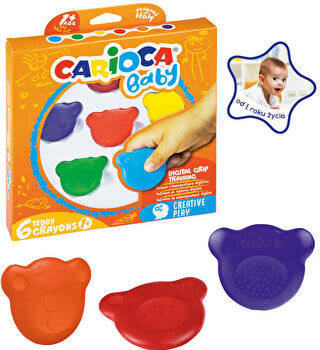 Carioca Teddy Bebek Crayons 6 Renk - 1