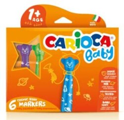Carioca Teddy Jumbo Bebek Süper Yıkanabilir Keçeli Boya Kalemi 6 Renk - Carioca