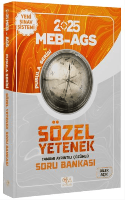 CBA Akademi 2025 MEB-AGS Sözel Yetenek Soru Bankası Çözümlü Pusula Serisi - 1