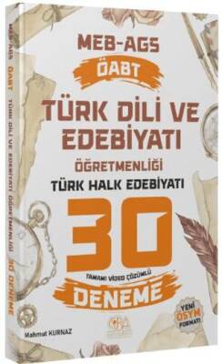 CBA Akademi ÖABT MEB-AGS Türk Dili ve Edebiyatı Öğretmenliği Türk Halk Edebiyatı 30 Deneme Çözümlü - 1
