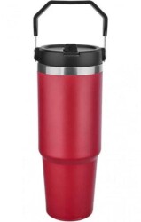 Çelik Termos - Kırmızı - 900 ml - Üstten Saplı - 5342 - Halk Kitabevi