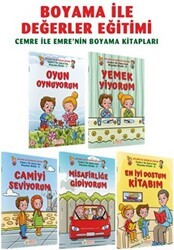 Cemre ile Emre`nin Boyama Kitapları 5 Cilt - Pırıltı Kitapları - Erkam