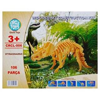 Circle Toys 006 Styracosaurus Styracosaurus Dinazor Ahşap Maket - 1