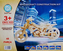 Circle Toys 022 Motorcycle Motosiklet Ahşap Maket - Circle Toys